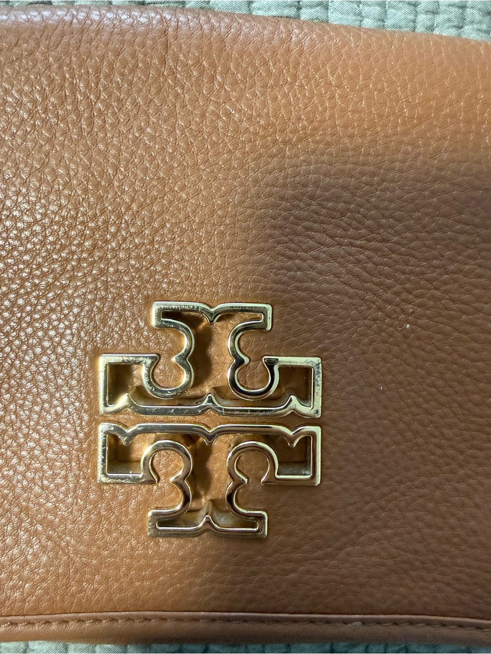 Tory Burch Britten Pebbled Leather Crossbody with Gold Logo - Picture 6 of 6